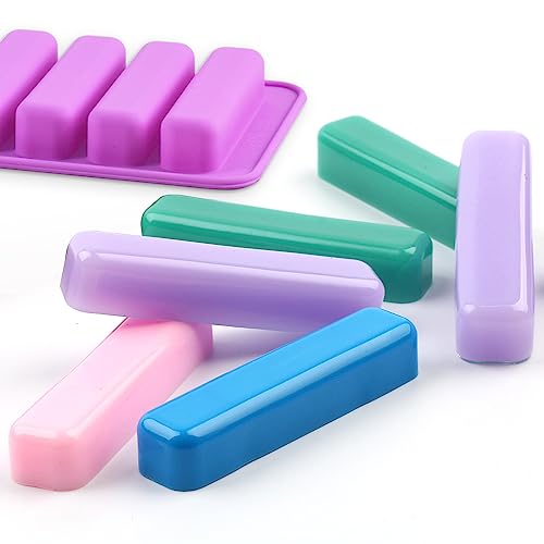 Newk Moules en silicone en forme de doigt, lot de 4 moules à barre de chocolat rectangulaires à 10 cavités pour croquette, friandises pour chiens, crayons, glaçons – vue 6