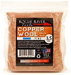 Copper Wool 3.5 Oz Skein/Pad -by Rogue River Tools. (FINE Grade) -Made in USA, Pure Copper (Fine)