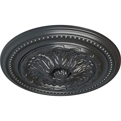 Médaillon de plafond et rosace décorative Chester style étain vieilli pour rénovation
