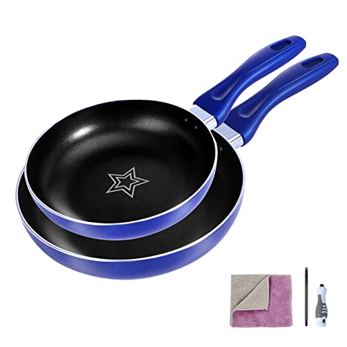Masthome Induktion Pfannenset,2 Stück（20 & 26cm）Aluminium Bratpfanne,Pfanne Beschichtet,Rutchfest Griff,Spülmaschinenfest - Hergeben...