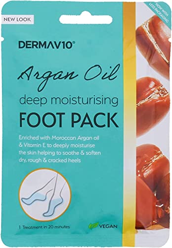 Image of Two Packs of Derma V10 Deep Moisturising Foot Pack Argan Oil 1 Treatment