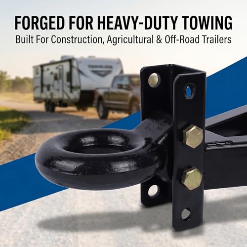 Adjustable Lunette Ring for Pintle Hitch, 14,000 lbs GTW Heavy Duty Forged Steel 3-Position Channel Mount, 3" Inside Diameter Coupler for Construction, Agricultural, and Off-Road Towing by BaVekHak - Image 3