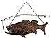 Fishing Decor Largemouth Bass Fish and Fishing Pole Metal Wall Decor, 15"