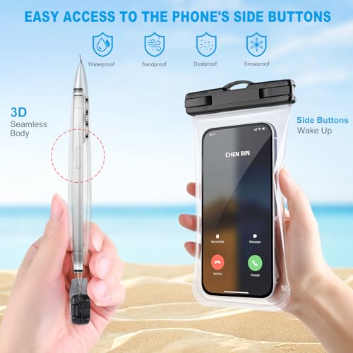 Pedvsty WP16 2 Pack Waterproof Phone Pouch [ 3D Clear Soft Edges]- Waterproof Phone Case thumb #1