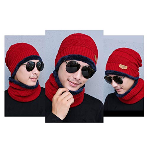IMIKEYA Gorro gorro cachecol malha grossa quente felpudo caveira boné toque para caminhada skate, Ve