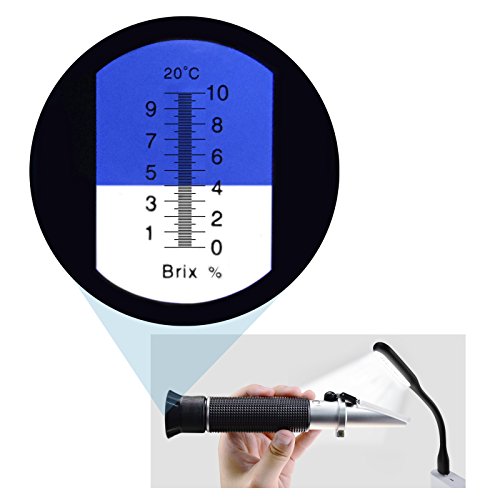 Brix Refractometer Range 0-10% Brix Testing Maple Sap For Maple Syrup Makers, Low-Concentrated Sugar Solutions, Tea, Atc +Led Light & Pipettes #TOP5