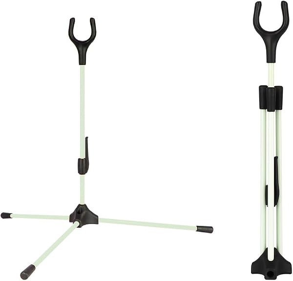 MiOYOOW Soporte de arco con arco, soporte plegable para arco largo recurvo con base antideslizante para caza al aire libre - 1