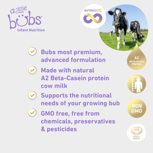 Bubs Supreme Follow-On Formula, Stage 2, Infants 6-12 Months, Made With A2 Beta-Casein Protein Cows Milk, 28.2 Oz #TOP3
