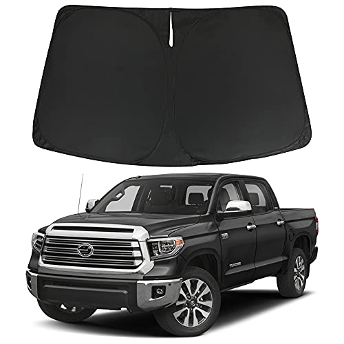 D-Lumina Windshield Sunshade Compatible with Toyota Tundra 2007 2008 2009 2010 2011 2012 2013 2014 2015 2016 2017 2018 2019 2022 2022 2022 - Foldable Trucks Front Sun Shield Protector