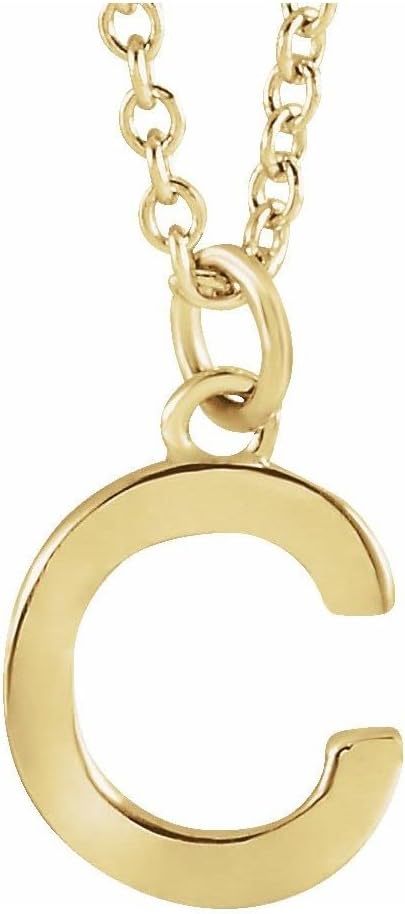 Diamond2Deal 14K Gold, Sterling Silver Or Platinum Initial Alphabet Dangle Pendant 16-18" Necklace