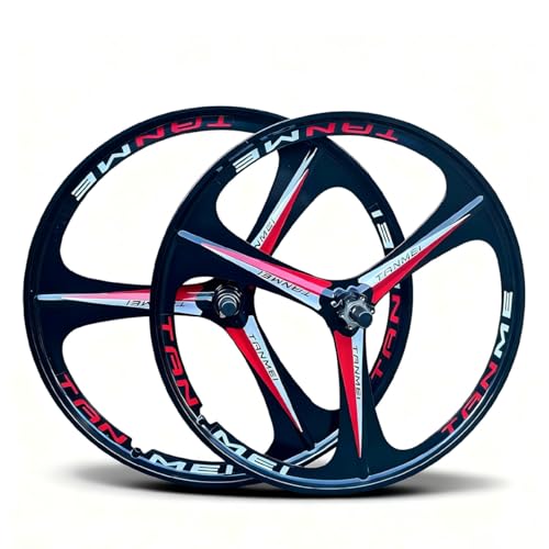 Juego de ruedas para bicicleta de 24/26/27.5/29 pulgadas, de aleación de magnesio, de una sola pieza, con llanta de 3 radios (delantera y trasera), 100x135 mm, para piñón libre de 6 a 9 velocidades,