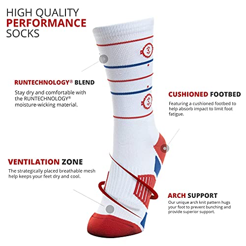 Image of ChalkTalkSPORTS Hockey Socks - Cushioned Mid-Calf Crew - Ice Rink | Moisture-Wicking Performance Blend, Athletic Hockey Gear, Stay-Up Technology, Arch Support, Breathable, Boys and Men