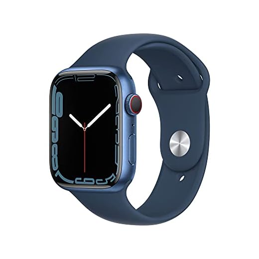 Apple Watch Series 7 GPS + Cellular • 45 mm aluminiumboett blå • Sportband bläckblå – standard