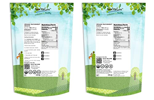 Organic Buckwheat Bundle - Organic Buckwheat Groats, 1 Pound And Organic Buckwheat Kasha, 1 Pound - Non-Gmo, Kosher, Vegan #TOP1