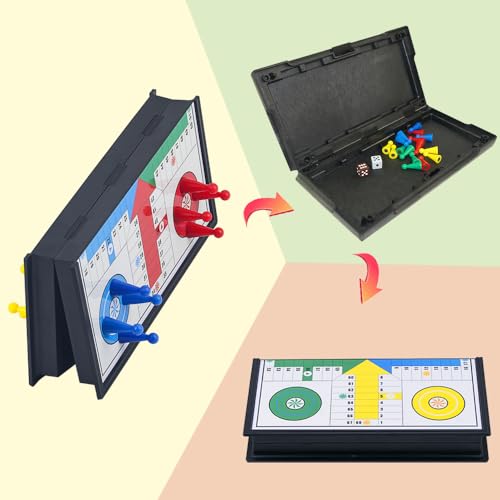 Juego de Mesa Ludo Mini Plegable Magnético 7.9" miniatura 3