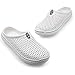 Amoji Garden Clogs Shower Sandals Yard Gardening Beach Water Plastic Rubber House Indoor YY161 White 14 Women/13 Men