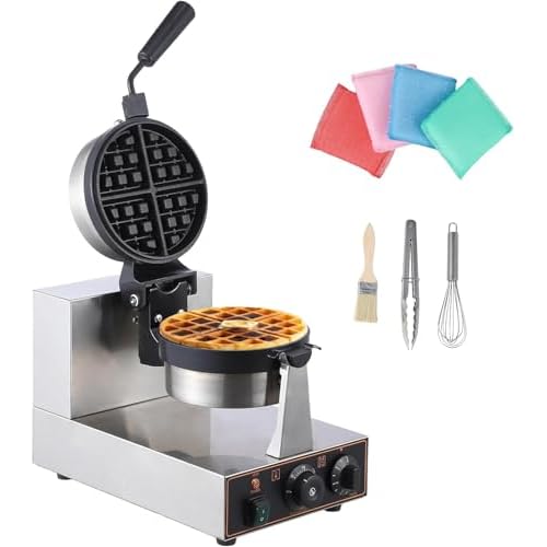 ​GarveeTech Waffle Maker, 360° Rotating Electric Waffle Making Machine, 50-250℃ Non-Stick Flip Waffle Iron Waffle Maker Time Control Temperature