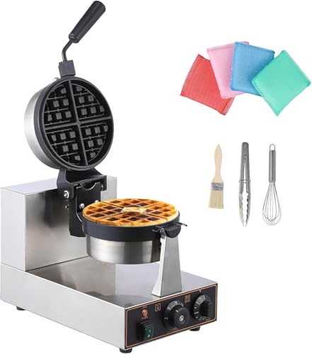 ?GarveeTech Waffle Maker,360° Rotating Electric Waffle Making Machine,50-250? Non-Stick Flip Waffle Iron Waffle Maker Time Control Temperature Adjustable(110V 1200W)