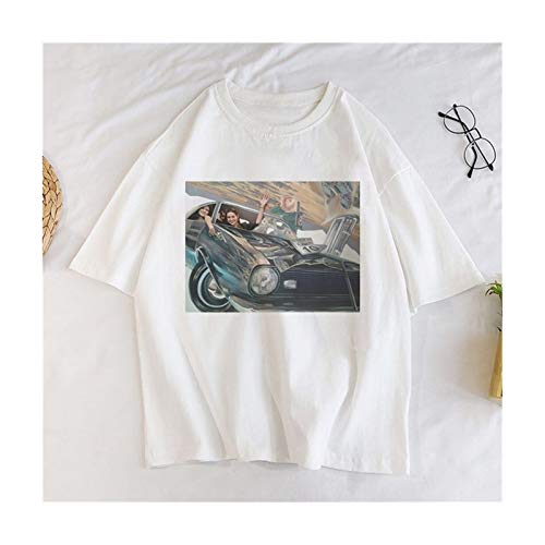 Homeilteds Letnie nadrukowane dziewczyna siedząca T-shirt damskie topy wygodne (kolor: 3933, rozmiar: S.)