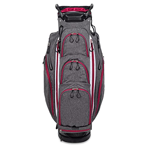 Founders Club Franklin Golf Push Cart Bag -Riding Cart Bag -Full Bag Rain Cover -Secure Push Cart Base -Light Weight -15 Way Full Length Divider-External Putter Tube-Embroidery Panel (Wine) #TOP3
