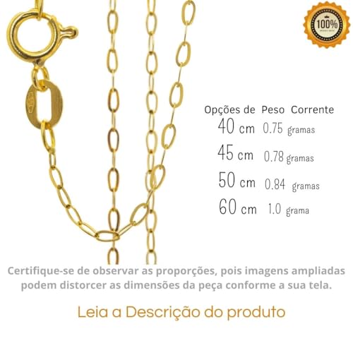 Modelo (Bailarina com Crucifixo | Luxo) - Cordão de Ouro 18K - Leve e Radiante. (60cm)