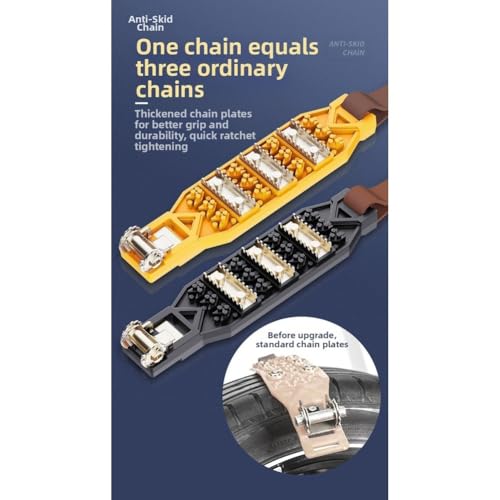 Chaînes à neige haute traction contre le patinage avec sangles de fixation