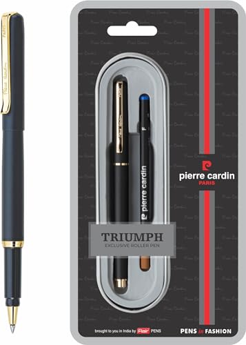 Pierre Cardin Triumph Exclusive Metal Roller Ball Pen | Premium Matt Black Finish with Attractive Look | Ideal for Festive & Corporate Gifting