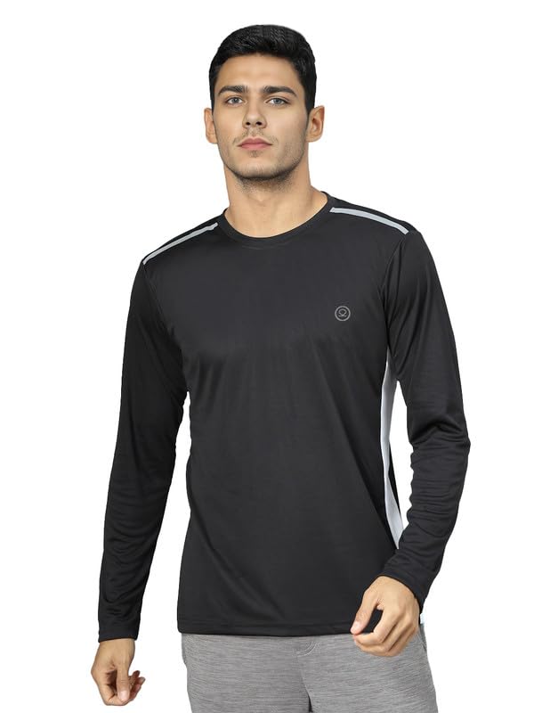 CHKOKKO Men's Polyester Regular Fit Sports Gym Full Sleeves T-Shirt