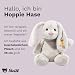 Steiff Hoppie Hase mit Schlappohren 28 cm hellgrau, Plüschtier, Soft Cuddly Friends, flauschiges Stofftier zum Kuscheln und Spielen, Kuscheltier für Mädchen und Jungen, waschmaschinenfest