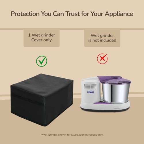 Image of Wet Grinder Cover for Ultra Perfect S & Ultra Perfect Plus 2 Litre | Dust & Water Resistant Table Top Wet Grinder Cover | Kitchen Appliance Protective Cover | Black