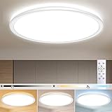  Sentasi Deckenlampe LED Deckenleuchte Flach 24W 3000lm,3000-6500K,Ultra Dünn lampe Rund Dimmbar mit Fernbedienung,Lampen deckenlampen für Wohnzimmer Schlafzimmer Badezimmer Küche Ø29cm (Weiß-1 Stücke)