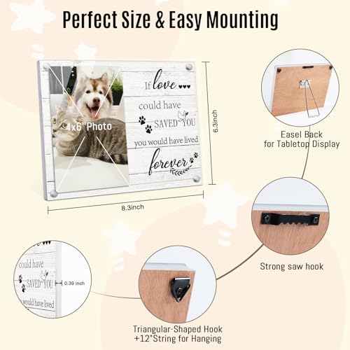 WOODme Pet Picture Frame Cat or Dog Frame 4x6 Memorial Pet Loss Picture Frame for Dog Memorial Gifts (05) by WOODme - Image 2
