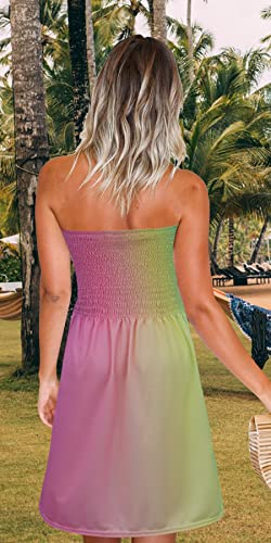 Image of Zyyfly Womens Summer Beach Dresses Strapless Cover Ups Dress Tube Top Sundresses