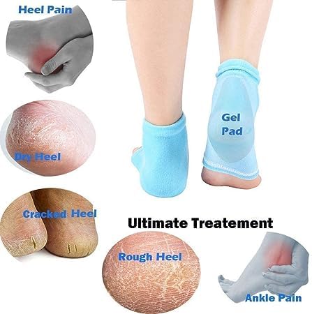 KANAKADHARA Silicone Ankle Gel Socks Half Heel for Dry Hard Cracked Heel Repair Pad, Swelling & Pain Relief, Cushion Support, Foot Care, Ankle Protection, Plantar Fasciitis for Men and Women ( 1 Pair, MULTI COLOR). 3