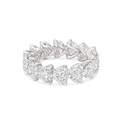 Heart's Desire 7.34 Carat Heart Shape Diamond Eternity Ring in 18K White Gold