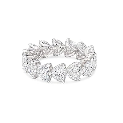 Heart's Desire 7.34 Carat Heart Shape Diamond Eternity Ring in 18K White Gold