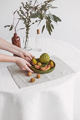 Linen Placemats Set Of 6 - Pure 100% Flax Cloth Place Mats - Woven Table Mats Washable Cloth 14X19-Inch Natural Fabric Dining Kitchen Table Cloth Placemats #TOP2
