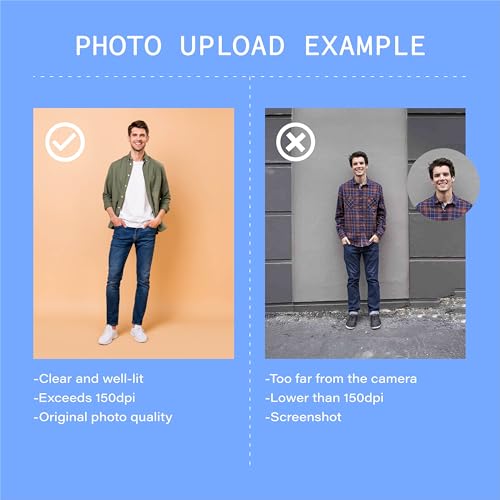 Custom Cardboard Cutout Life Size, Upload Your Own Image - Optional Sizes from 1 to 8 ft - Customized High Resolution Photo Print for Birthday or Wedding Party Decoration