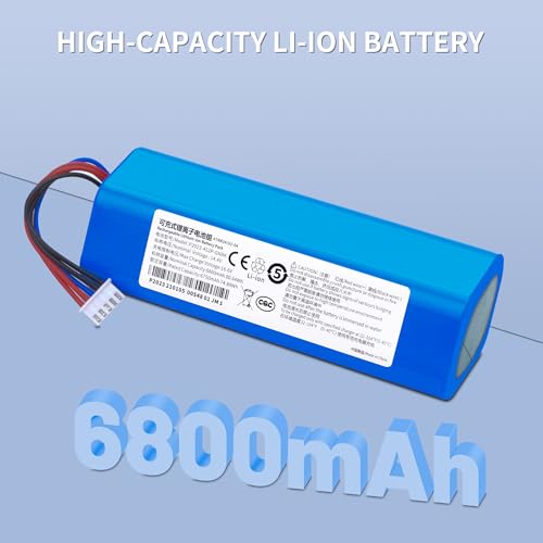 TZRONG 6800mAh 14.4V Vacuum Battery Replacement for Ecovacs Deebot T5 T8 T8+ T9 T9+ Deebot Ozmo 950 T 10 T 9 DX65 DX93 DX96 T 10 DBX33 DX9G DLX11-21/61 DBX11-11/21 X1 Turbo Omni T10 Turbo T10 Plus by TZRONG - Used condition - Image 2