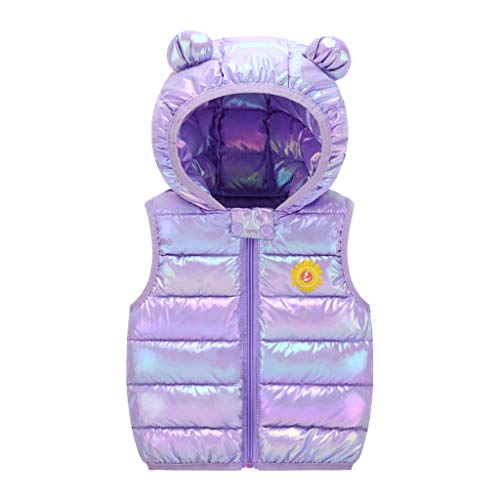Moonker Infant Baby Fleece Winter Coat Vest,Toddler Girls Warm Cartoon Windproof Hoodie Outwear Waistcoat Outfits Clothes Purple #TOP13