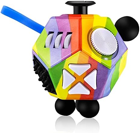FIDGET DICE Fidget Dodecagon, 12 Side Fidget Toy Cube Anti Depression Cube Fdget Block Relieves Stress and Anxiety Cube for Children and Adults