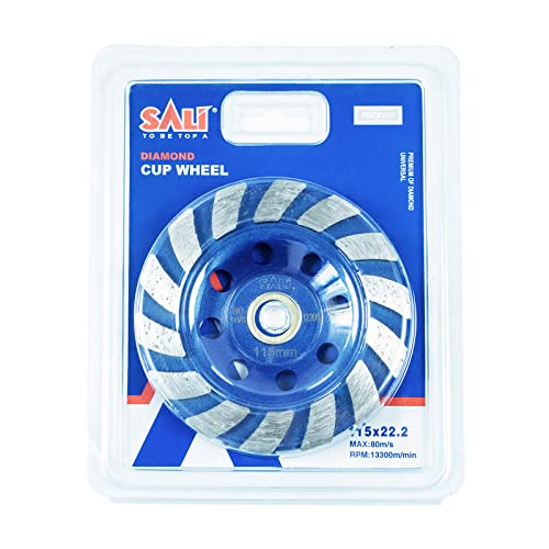 Sali Diamond Concrete Grinding Wheel 4 1/2 Inch For Polishing And Cleaning Stone Concrete Surface, Cement, Marble, Rock, Granite, And Thinset Removing, Angle Grinder Segment Wheels Cup 115 * 22.2Mm #TOP6