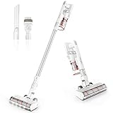 掃除機 コードレス サイクロン式 1.3K 超軽量 強吸収力 スティッククリーナー 2in1 ハンディクリーナー 静音 車内兼用 LED 電量表示 白 WOMOW W5