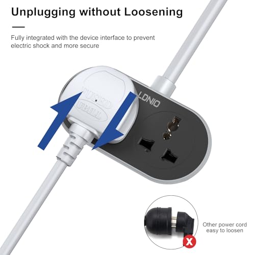 Hoteon Extension Cord, Extension Cable with 10 Meter Heavy Duty Long Wire Cord, 2 Outlet Socket 2500W 10A Expandable Electric Extension, UK Plug (10M Extension Cord)