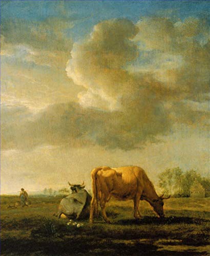 Peinture vaches Adriaen van de Velde 1658 huile sur toile faite main 07