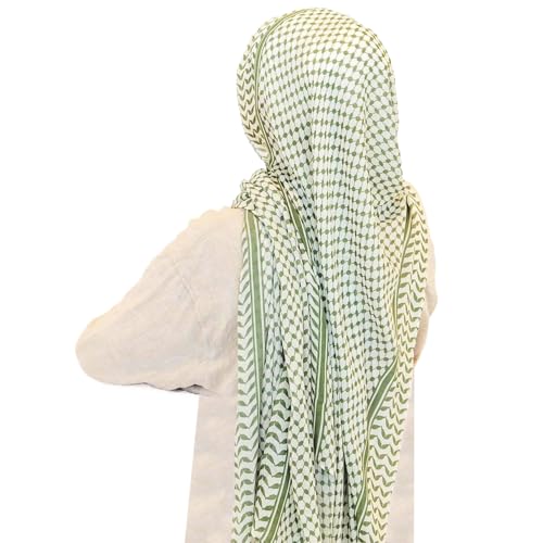 Palestinian Scarf, Shemagh Scarf, 71x28 Inch Chiffon Hijab Scarf, Printed Palestine Scarf, Sun Protection Dustproof Desert Scarf, Muslim Arab Head Scarf for Men Women, Hijab Scarf 7