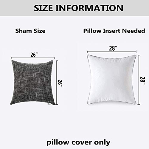 Kevin Textile Soft Solid Lined Linen Pillow Cover Durable Pillowcase Fashion Striped Star Cushion Cover, 66 X 66 Cm, Set Of 2, Black #TOP5