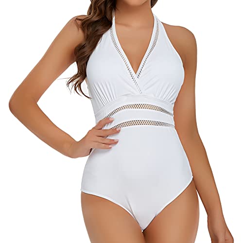 Edelqual One Piece Swimsuit for Women High Cut Swimwear Cutout Sexy Monokini Tummy Control Bathing Suit