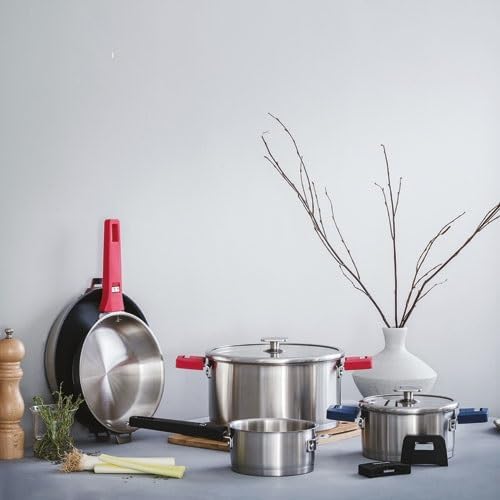 LACOR - 56824 - Combination Frying Pan Body, 18/10 Stainless Steel, QuanTanium® Non-Stick Coating, PFOA-Free, Sandwich Thermal Diffuser Base, 2 Litres, Stackable, Induction and Oven Safe, Diameter 24