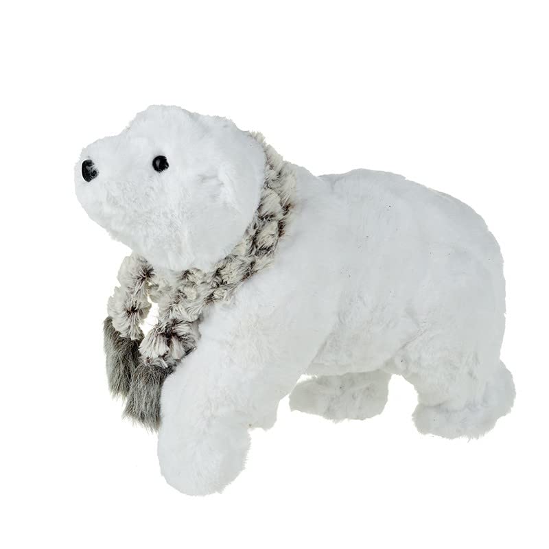 Heaven Sends Faux Fur Polar Bear Christmas Decoration